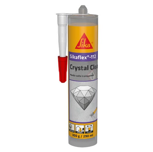 Упругая мастика - Sikaflex®-112 Crystal Clear - Sika France SAS - на полимерной основе / для фиксации / клейкая
