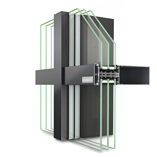 Тонкостенная перегородка самонесущий каркас - TRIGON 60 D - Hueck System GmbH & Co. KG - из алюминия и стекла / со встроенной изоляцией