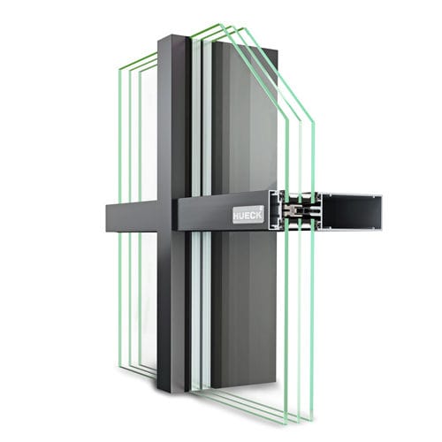 Тонкостенная перегородка самонесущий каркас - TRIGON FS 040 - Hueck System GmbH & Co. KG - из алюминия и стекла / со встроенной изоляцией / акустическая