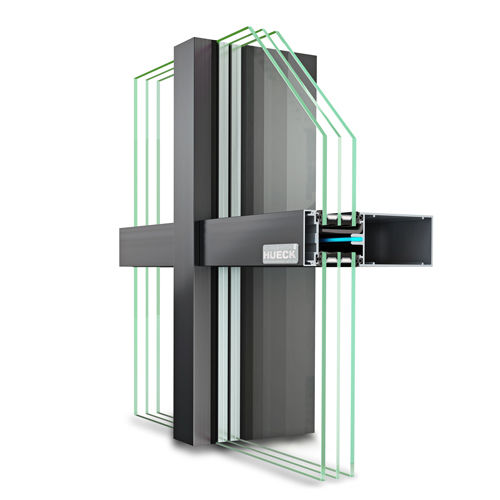 Тонкостенная перегородка самонесущий каркас - TRIGON FS 050 - Hueck System GmbH & Co. KG - из алюминия и стекла / со встроенной изоляцией / акустическая