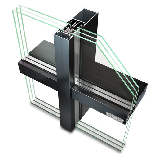 Тонкостенная перегородка самонесущий каркас - TRIGON FS 060 - Hueck System GmbH & Co. KG - из алюминия и стекла / со встроенной изоляцией / акустическая