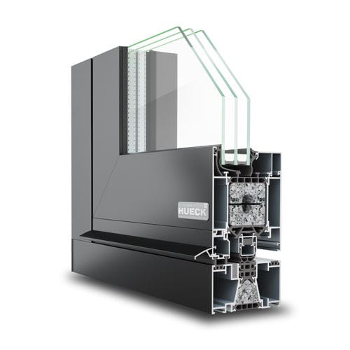 Дверной профиль из алюминия - LAMBDA DS 090 - Hueck System GmbH & Co. KG - для обеспечения безопасности / акустический / с термоизоляцией