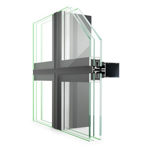 Панельная тонкостенная перегородка - TRIGON FS 050 SG - Hueck System GmbH & Co. KG - из стекла / из металла и стекла / со встроенной изоляцией