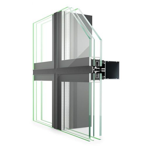 Панельная тонкостенная перегородка - TRIGON FS 060 SG - Hueck System GmbH & Co. KG - из стекла / из металла и стекла / со встроенной изоляцией