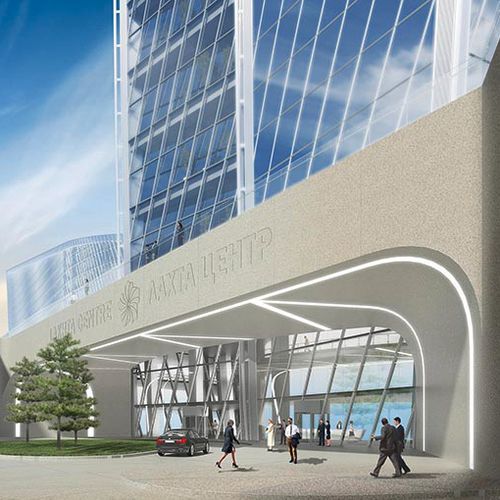 Тонкостенная перегородка самонесущий каркас - LAKHTA CENTER, ST. PETERSBURG - Design Factory cmb - из стекла / из нержавеющей стали