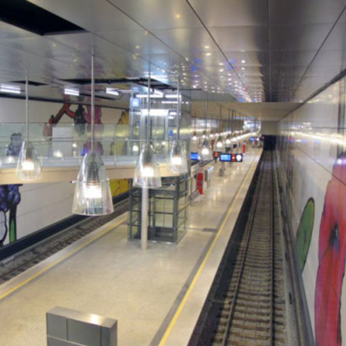 Cтруктурная Панель из нержавеющей стали - U-BAHNHOF MOOSBACH - Design Factory cmb - для подвесных потолков / настенный / для облицовки