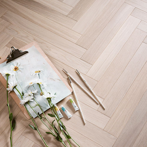 Паркет из паркетной доски - AQUA WHITE - Coswick Hardwood - из дуба / матовый / приклеиваемый