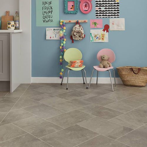 Виниловое напольное покрытие - RUBENS : GREY RIVEN SLATE - Designflooring - для интерьера / для домашнего использования / из плит