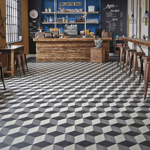 Напольное покрытие из ПВХ - Cubes SP111 SP213 SP114 - Designflooring - текстурированное / имитация камня / с высоким сопротивлением