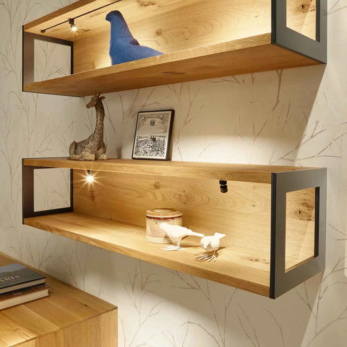 Настенный стеллаж - PURO - ANREI - Reisinger GmbH - современный / из дуба / из орехового дерева