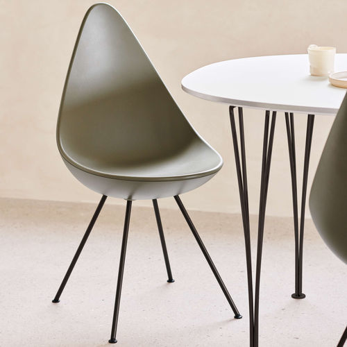 Современный cтул - DROP™ - Fritz Hansen - для интерьера / из пластика / из кожи