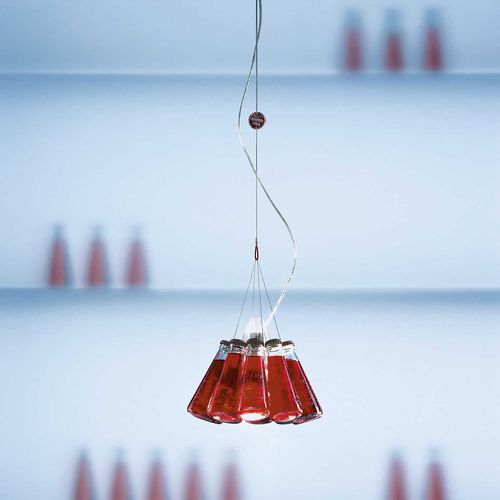 Подвесная лампа - CAMPARI LIGHT - INGO MAURER - из металла / из стекла / из пробкового дерева