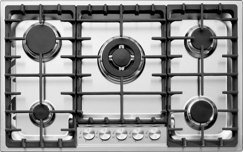 Газовая варочная панель - OFFICINA  - F.lli Barazza Srl - 5 конфорок / встраиваемая / с поворотными регуляторами