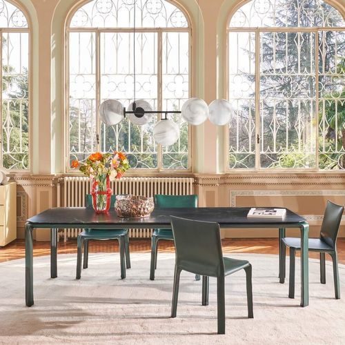 Современный стол - CAB TAB - Cassina - из дерева / из мрамора / с основанием из железа
