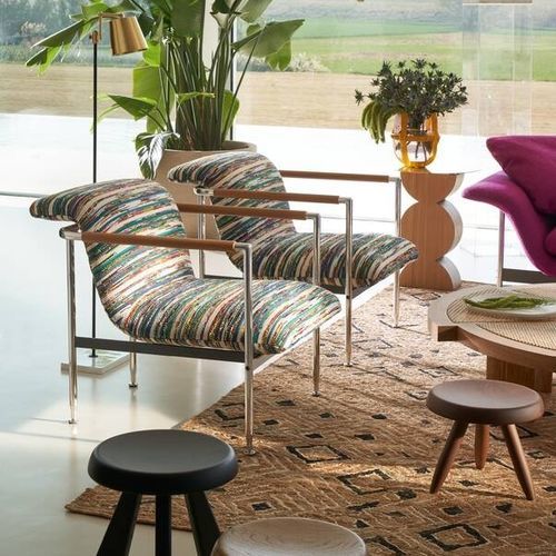 Современное кресло - ESOSOFT - Cassina - из ткани / из стали / с подголовником