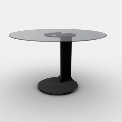 Современный столик на одной ножке - TL59 - Cassina - из стекла / с основанием из металла / прямоугольный