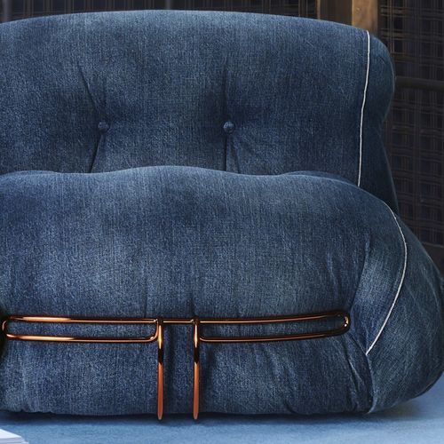 Современное низкое кресло - SORIANA - Cassina - из ткани / из металла / из переработанного материала