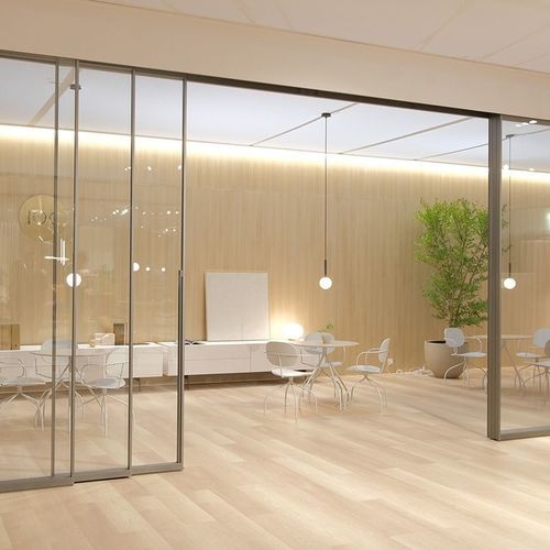 Раздвижная перегородка - PRIVÉ - IOC project partners - стеклянная / деревянная / из алюминия