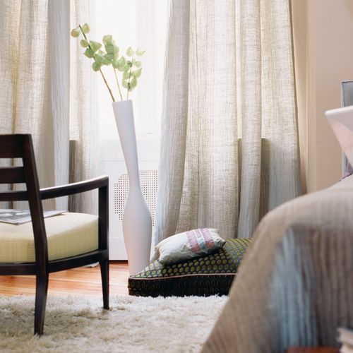 Однотонная гардинная занавеска - ZIMMER + ROHDE : TIMELESS ELEGANCE - Zimmer + Rohde GmbH - с рисунком / из льна / из Trevira CS®