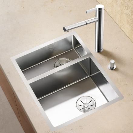 Кухонная раковина 2 чаши - CLARON 340/180-IF - BLANCO GmbH + Co KG - без сушки / из нержавеющей стали / встраиваемая сверху