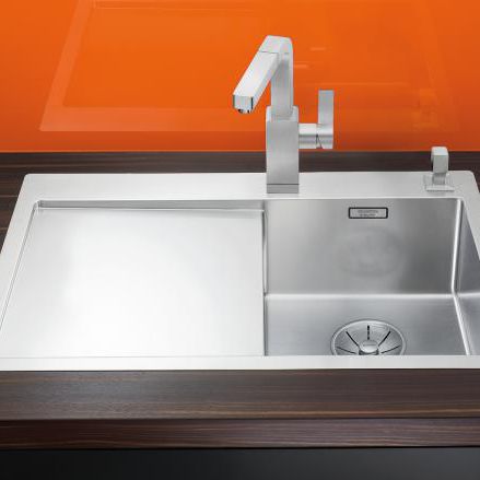 Кухонная раковина 1 чаша - CLARON 4 S-IF - BLANCO GmbH + Co KG - с сушкой / из нержавеющей стали / встраиваемая сверху