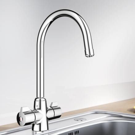 Настольный двухрычажный смеситель - SILK - BLANCO GmbH + Co KG - из хромированного металла / для кухни / 1 отверстие