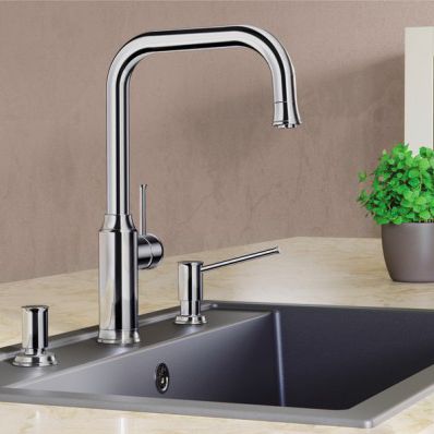 Настольный однорычажный смеситель - LIVIA-S - BLANCO GmbH + Co KG - из хромированного металла / из латуни / для кухни