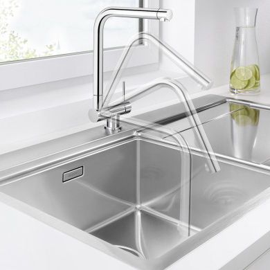 Настольный однорычажный смеситель - LARESSA-F , CORESSA-F - BLANCO GmbH + Co KG - из хромированного металла / для кухни / 1 отверстие