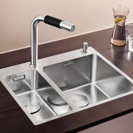 Кухонная раковина 2 чаши - ANDANO 340/180-IF/A - BLANCO GmbH + Co KG - без сушки / из нержавеющей стали / встраиваемая сверху