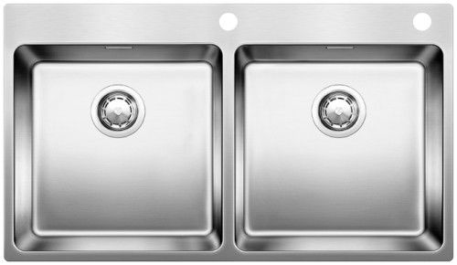 Кухонная раковина 2 чаши - ANDANO 400/400-IF/A - BLANCO GmbH + Co KG - без сушки / из нержавеющей стали / встраиваемая сверху