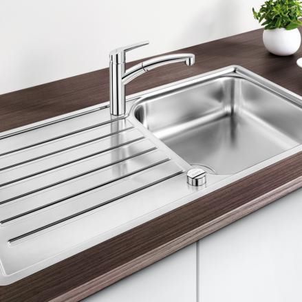 Кухонная раковина 1 чаша - LANTOS XL 6 S-IF - BLANCO GmbH + Co KG - с сушкой / из нержавеющей стали / встраиваемая сверху