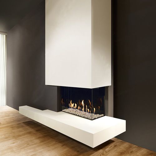 Камин на природном газе - KALFIRE G65/44C - Kalfire Fireplaces - встраиваемый / угловой / с 2-мя поверхностями