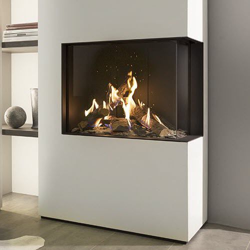 Камин на природном газе - KALFIRE GP65/55C - Kalfire Fireplaces - настенный / угловой / с 2-мя поверхностями