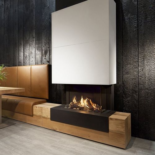 Камин на природном газе - KALFIRE G70/44S - Kalfire Fireplaces - встроенный / с 3 поверхностями / с закрытой топкой