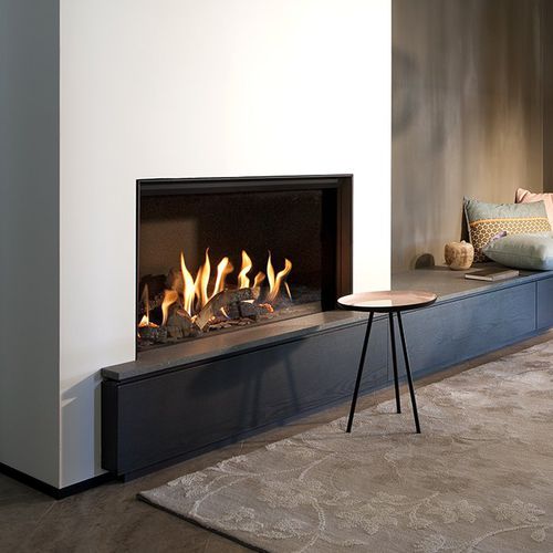 Камин на природном газе - KALFIRE G80/48F - Kalfire Fireplaces - встраиваемый / с 3 поверхностями / с закрытой топкой