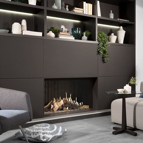 Камин на природном газе - KALFIRE GP105/59F - Kalfire Fireplaces - гибридный / встраиваемый / Односторонний