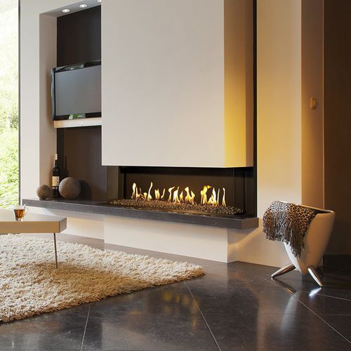 Камин на природном газе - KALFIRE G110/37S - Kalfire Fireplaces - встраиваемый / с 3 поверхностями / с закрытой топкой