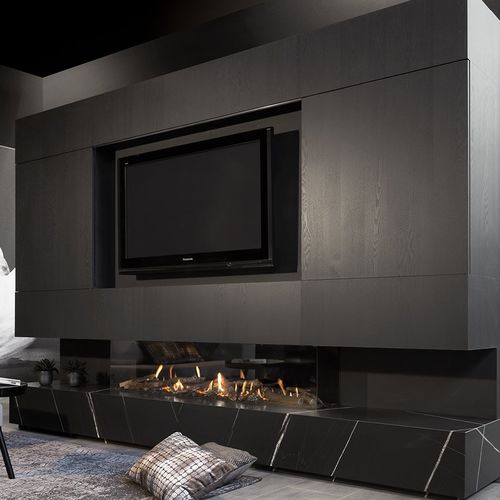 Камин на природном газе - KALFIRE G170/37S - Kalfire Fireplaces - встраиваемый / с 3 поверхностями / с закрытой топкой