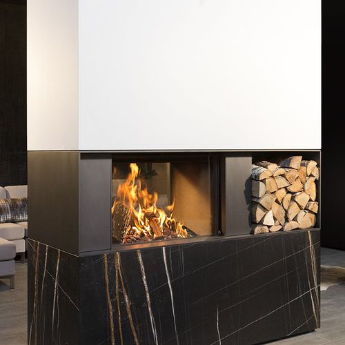 Дровяной камин - KALFIRE W80/52T - Kalfire Fireplaces - встраиваемый / двусторонний / с закрытой топкой