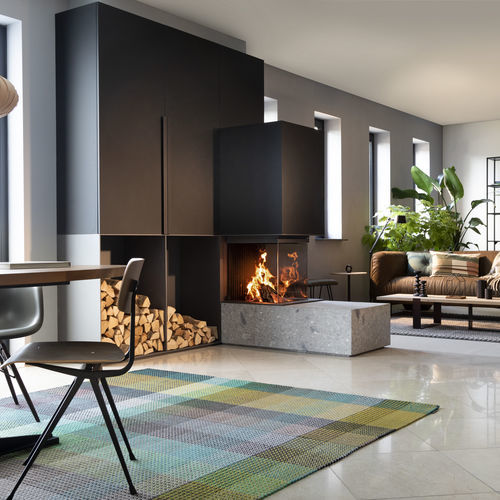 Дровяной камин - KALFIRE W53/50R - Kalfire Fireplaces - встраиваемый / напольный / с 3 поверхностями