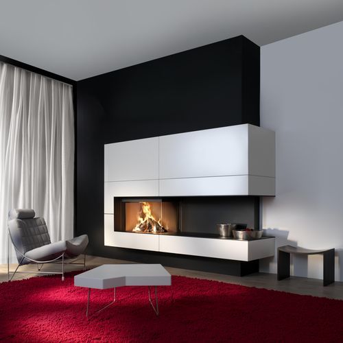 Дровяной камин - KALFIRE W90/47C - Kalfire Fireplaces - встраиваемый / угловой / с 2-мя поверхностями