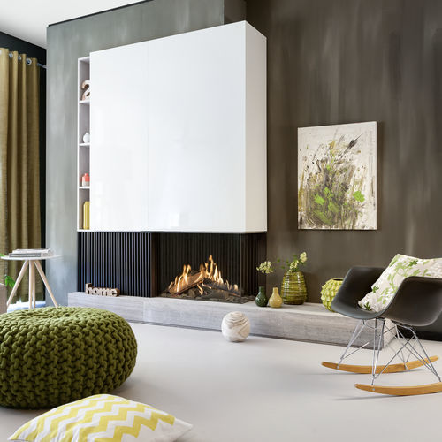 Газовый камин - KALFIRE GP80/55C - Kalfire Fireplaces - встраиваемый / угловой / с 2-мя поверхностями