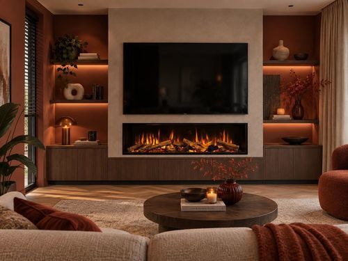 Электрический камин - E155/37F - Kalfire Fireplaces - встраиваемый / Односторонний / с закрытой топкой