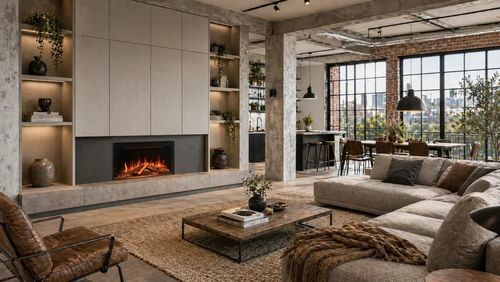 Электрический камин - E75/37F - Kalfire Fireplaces - встраиваемый / Односторонний / с закрытой топкой
