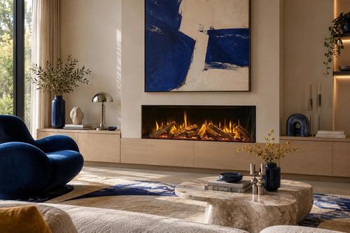 Электрический камин - E125/37F - Kalfire Fireplaces - встраиваемый / Односторонний / с закрытой топкой