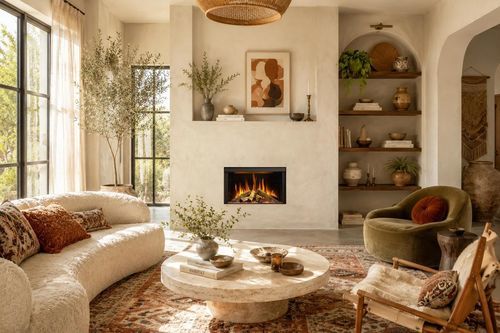 Электрический камин - E65/37F - Kalfire Fireplaces - встраиваемый / Односторонний / с закрытой топкой