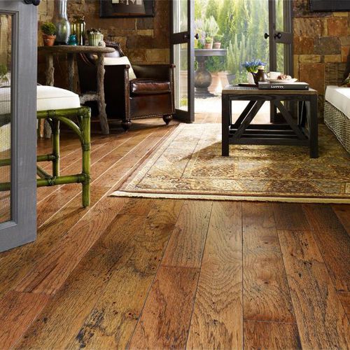 Паркет из паркетной доски - EPIC PLUS : ALBERMARLE  - Shaw floors - из древесины пекана / матовый / приклеиваемый