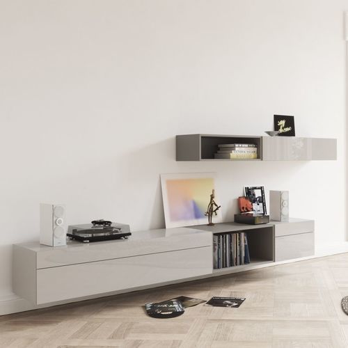 Современная стенка для гостиной - CASE - Kettnaker GmbH & Co. KG Möbel-Manufaktur - из лакированной древесины / с выдвижным ящиком / со встроенным ящиком