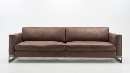 Современный диван - NEOCLASSICO - Molinari Design Srl. - из кожи / с подлокотниками / серый