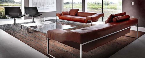 Современный диван - OPEN SPACE - Molinari Design Srl. - из кожи / коричневый / 2 места